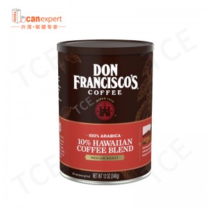 Capacitación de contenedores de hojalatero de fábrica personalizada Embalaje de contenedor Cilíndrico Rectángulo de metal Caja de café Luxury Café Cans para café