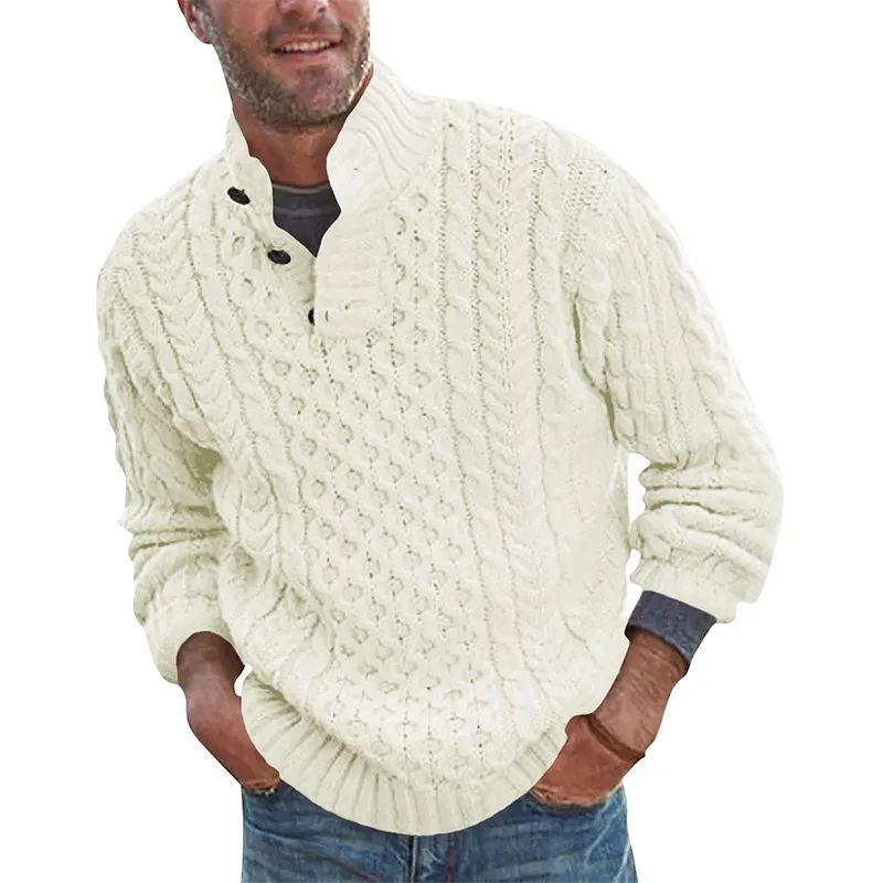 Coloque de acrílico de los hombres Sweater Botones de moda de invierno de punto