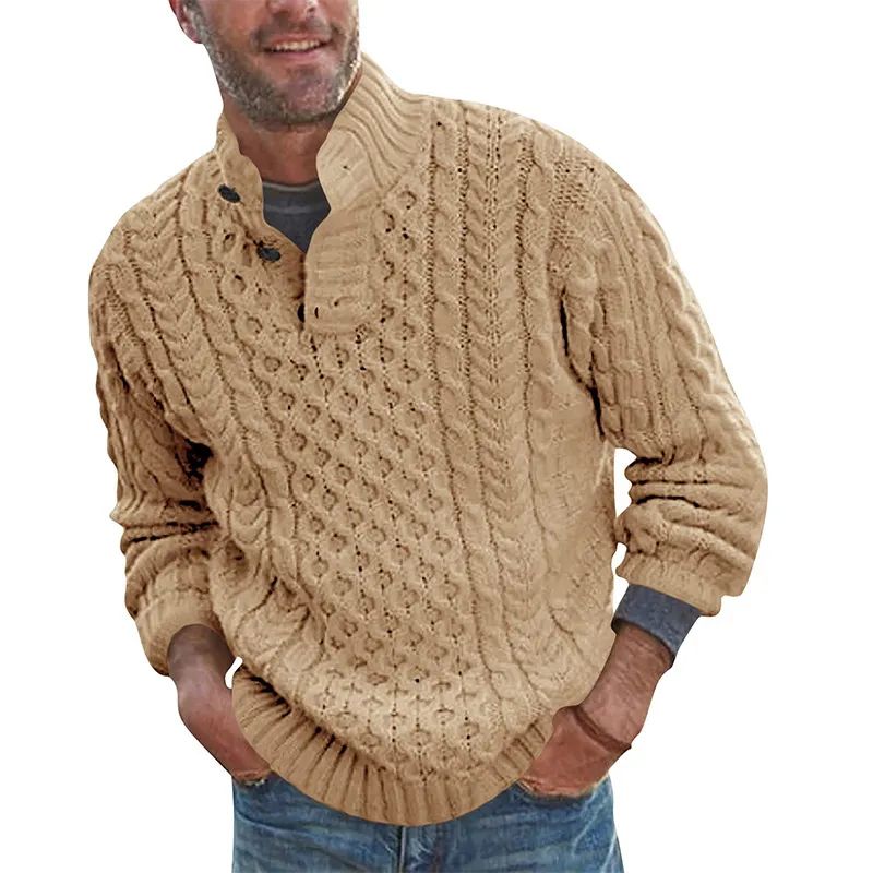 Coloque de acrílico de los hombres Sweater Botones de moda de invierno de punto