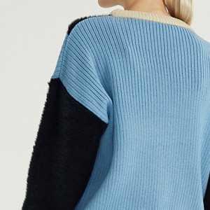 Ver imagen más grande Agregar para comparar Compartir otoño Invierno Diseñador italiano personalizado Color de contraste Fit Teo Crew Pure Pull Over Cashmere Sweater para mujeres