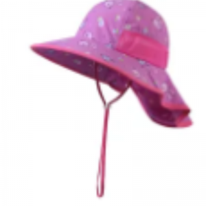 Cotton Beach de algodón de estampado personalizado Sol Sol Kids Summer Shield Sombreros con cuerda