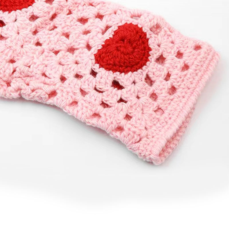 Crochet Hollow-Out Short Short Female Love Bordery Knitting Cardigan Cardigan