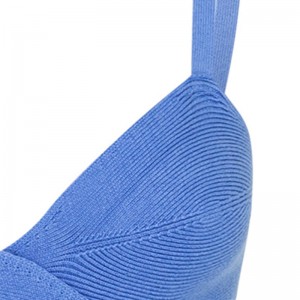 OEM Summer Holiday Fiest Sexy Cutor Cuttout Cross Cross Sweaters Casual personalizado Color sólido Mini Vestidos Mujeres Mujeres