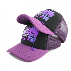 Bordado de bordado Camión Camión Camercrio impresión de pantalla Logotipo de impresión de hojaldre Capas de camionero de espuma simple Sombrero transpirable