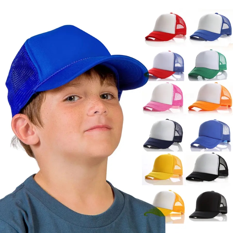 Snapback ajustable al por mayor Snapback Unisex Youth UNISEX MESH CAP CULLA CURVA CURVA POLY-FOAM CAMILER CAMIONERO PARA NIÑOS