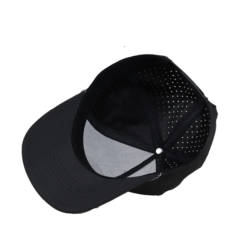 Hombro perforado con láser con láser personalizado Hombo perforado 5 panel de goma LOGO PVC Capilla de béisbol