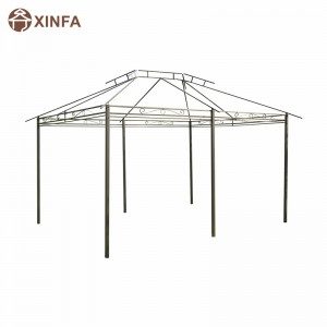 10 \\\\ \'x 13 \\\\\' Pergola de cenador suave suave al aire libre con cortinas, cenador de marco de acero de 2niveles para patio, sabio gris