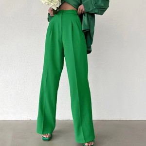 Europa y los Estados Unidos Summer Temperamento delgado suelto Pantalones de pierna ancha de la moda Pantalones casuales versátiles