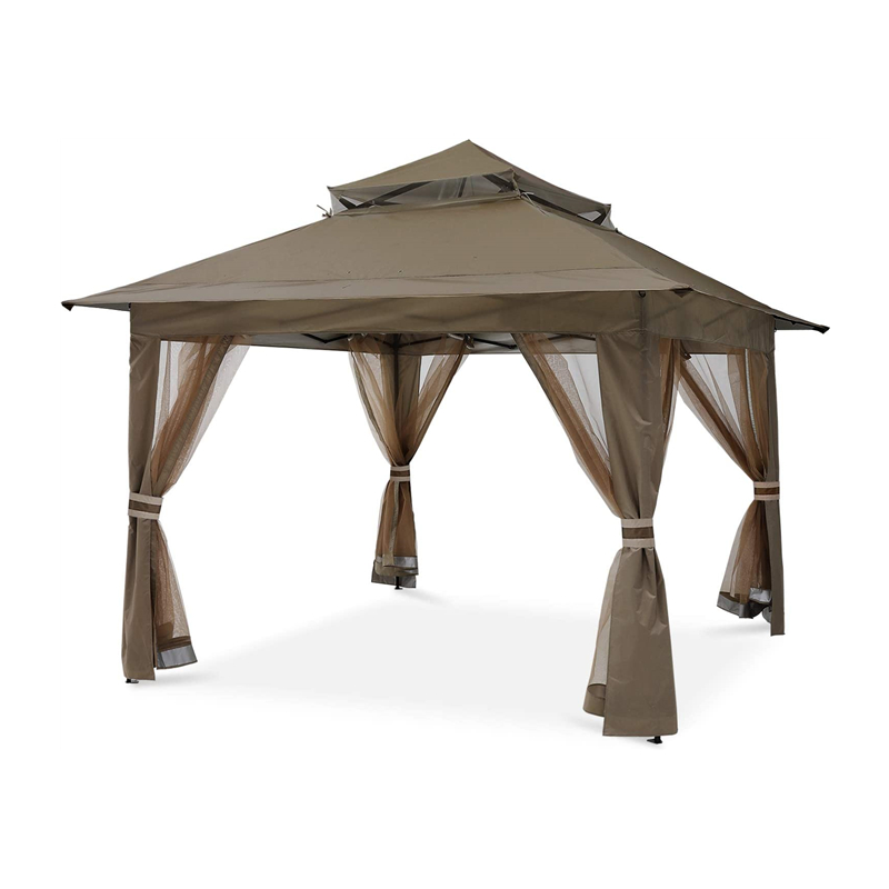 Suministros de jardinería Pérgola Aluminio Gazebo Gazebo Actividad al aire libre Uso con mosquitera, chocolate