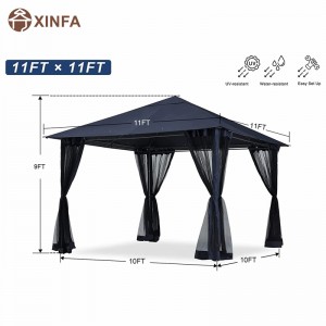 10x 10ft Gazebo Gazebo Canopy con reducción de mosquitos para césped, jardín, patio trasero, azul