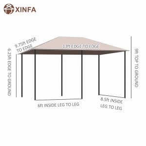 10 \\\\ \'x 13 \\\\\' al aire libre Gazebo Gazebo Gazopy Shelter con 6 paredes laterales extraíbles, caqui