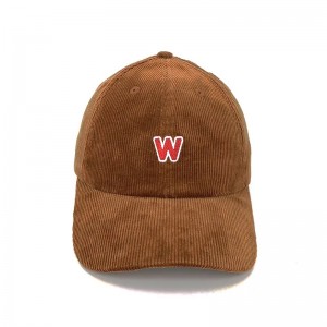 Sombrero de pana de pana bordado personalizado bordado con correa de cuero, sombrero de snapback de pana/cap gorro al por mayor con correa de cuero hacia atrás, sombrero de snapback de pana/cap al por mayor