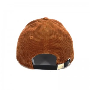 Sombrero de pana de pana bordado personalizado bordado con correa de cuero, sombrero de snapback de pana/cap gorro al por mayor con correa de cuero hacia atrás, sombrero de snapback de pana/cap al por mayor