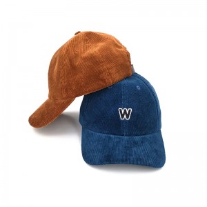Sombrero de pana de pana bordado personalizado bordado con correa de cuero, sombrero de snapback de pana/cap gorro al por mayor con correa de cuero hacia atrás, sombrero de snapback de pana/cap al por mayor