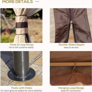 12 \\\\ \'x 10 \\\\\' 2niveles de glorieta al aire libre para patio con paredes laterales de malla con cremallera