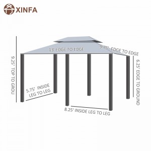 10 \\\\ \'x 13 \\\\\' 2 de acero de acero Gazebo para el patio Soft Top Gazebo Pergola al aire libre con cortinas, Sabio Gray