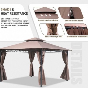 10 \\\\ \'x 13 \\\\\' Gazebo Block Sun Shade Canopy, carpa impermeable con cortinas toldos de fiesta plegables portátiles
