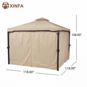 10 \\\\ \'x 10 \\\\\' Gazebo Block Sun Shade Canopy, carpa impermeable, cenador al aire libre con cortinas