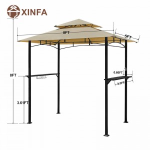 8 \\\\ \'x 5 \\\\\' 2niveles Top Grill Gazebo Patio Barbacoa de patio Barbacue refugio con marco de acero resistente