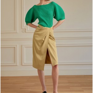 Falda de la hendidura de estilo festivo francés Mujeres 2023 NUEVA SKIRT