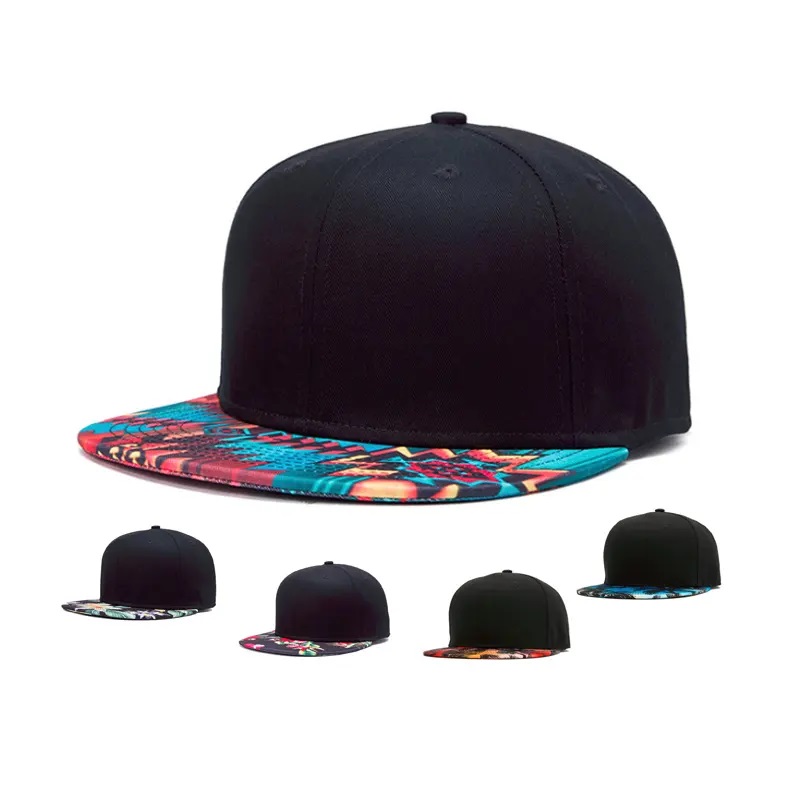 3D Printing Snap Back Flat Brim Hat Street Dance Hip Printing Flat Bill Hawaiian Hats Diseñe su propia tapa Snapback/hat