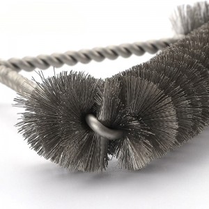 Pizza horno barbacoa parrilla cepillo de acero inoxidable cerdas de acero inoxidable con manija de plástico