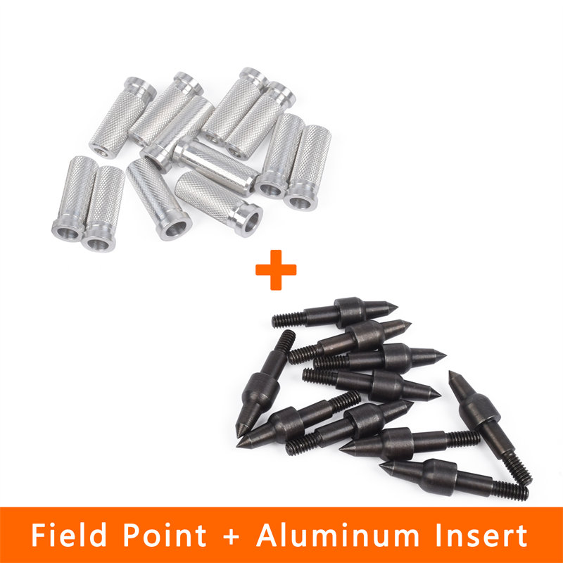Puntas de flecha de tornillo de alongarrow de 100 grises e insertos de aluminio