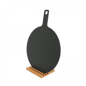 Tablero de pizza de fibra de madera alimento para servir con mango de pizza tablero de madera