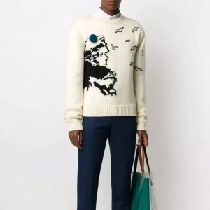 Sweaters de Jacquard de punto de fabricación de invierno personalizado para el hombre