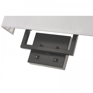 Lámpara de pared media rectangular del hotel Hampton Inn Hotel con acabadonegro mate, dos en/off Rocker Switches en el hotel Guestam