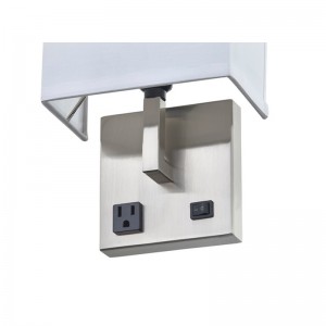 Hospitality Hotel Hand Mall Donce con acabado deníquel cepillado y medio rectangular de tela en el hotel típico de invitaciones