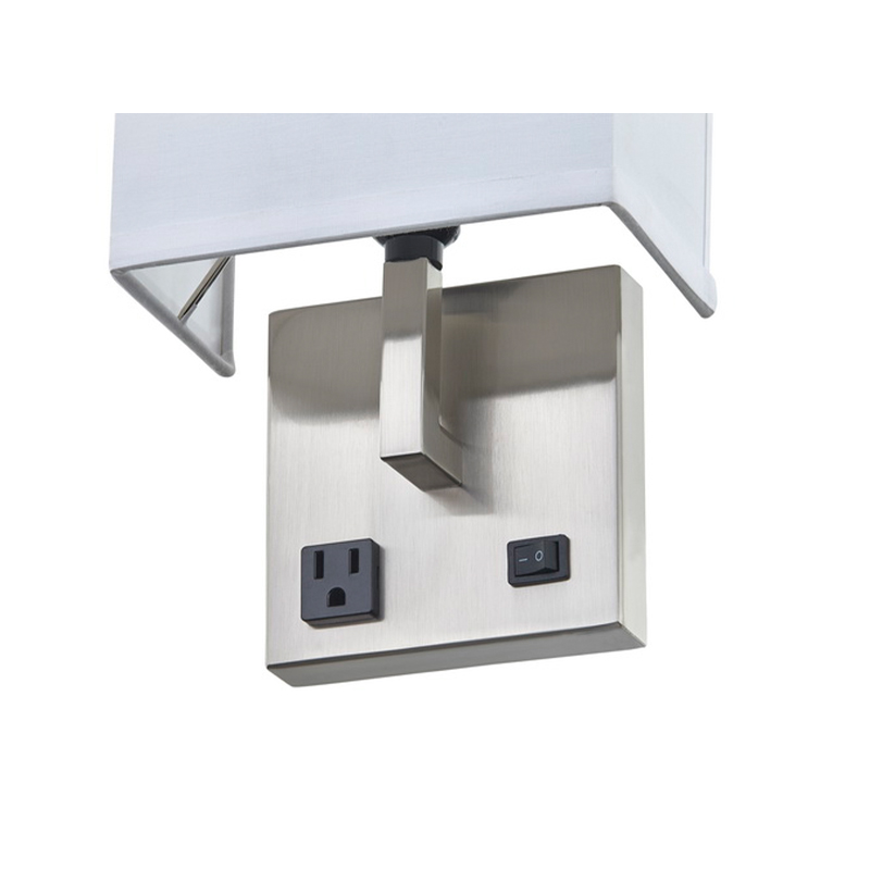 Hospitality Hotel Hand Mall Donce con acabado deníquel cepillado y medio rectangular de tela en el hotel típico de invitaciones