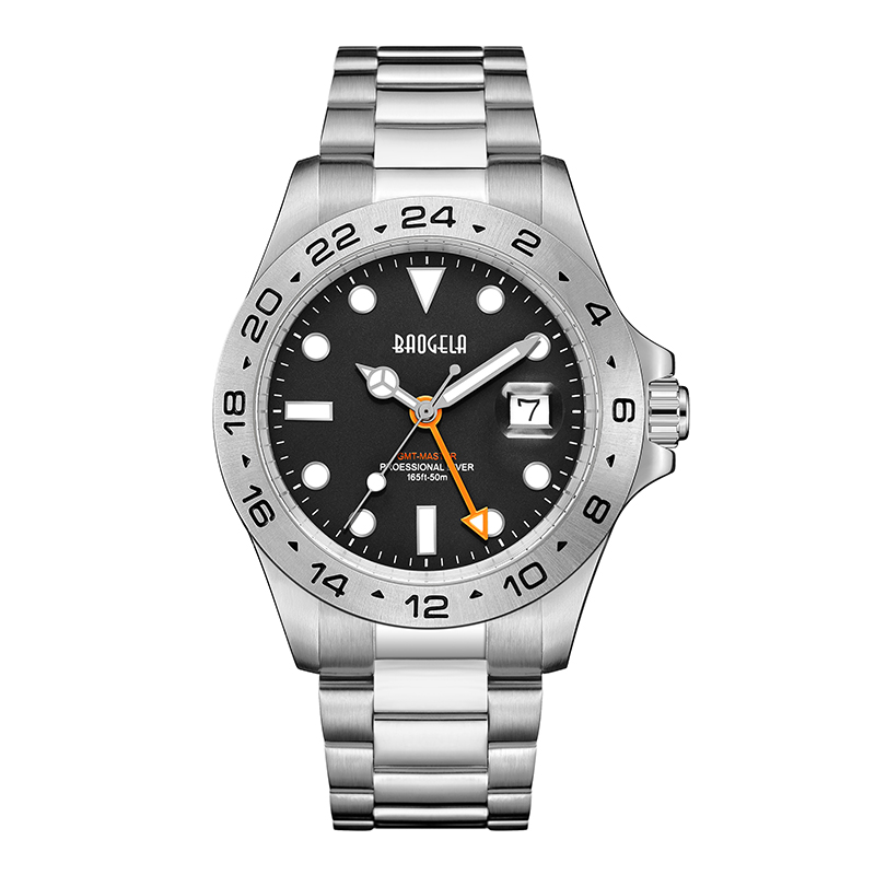 Baogela New Men Luxury Watch 304 acero inoxidable Dial luminoso 50m Moda de buceo Parejas Sport Wristwatch Gold Green 22806