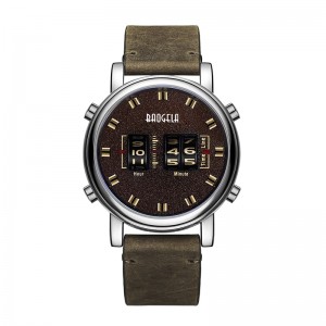 Baogela Fashion Men Design Roller Business Clock Men Quartz Ratio de cuero impermeable deportivo casual para hombres Relogio Masculino 22703