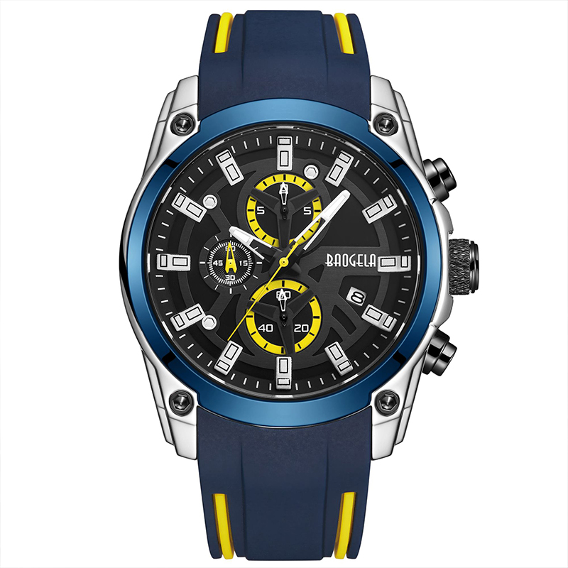 Baogela Men Military Sports Men a prueba de agua Moda de silicona azul de silicona Hombre de pulsera de lujo Top Marca Luminous Watch 22705