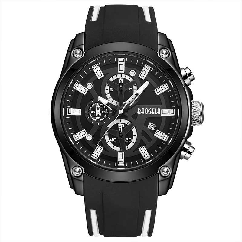 Baogela Men Military Sports Men a prueba de agua Moda de silicona azul de silicona Hombre de pulsera de lujo Top Marca Luminous Watch 22705