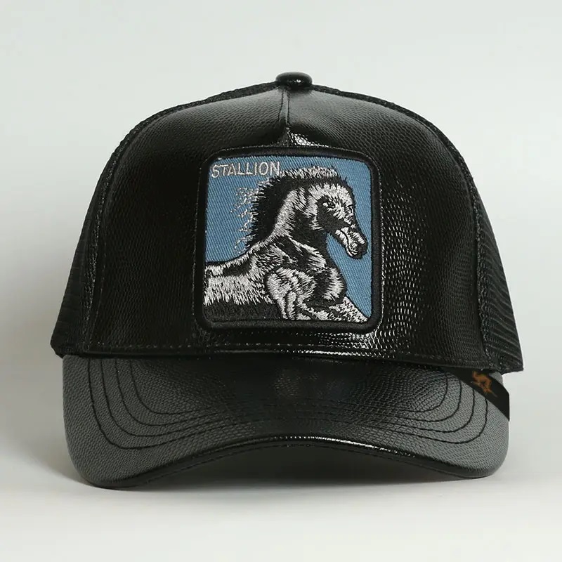 Capas deportivas Gorras de Beisbol Men Design de algodón Su propio bordado Logotipo de caballos Camiones de camionero