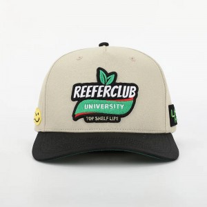 Capa de béisbol de algodón curvado de 5 paneles de OEM Custom, Gorras de perfil Midfil, Gorras, Bordado 3D Bordado Logotipo de papá estructurado