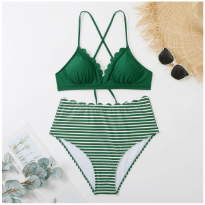 Bikini sexy impresión flote dos piezas trajes