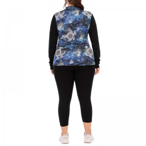 Conjunto de yoga de bolsillo de impresión con cremallera