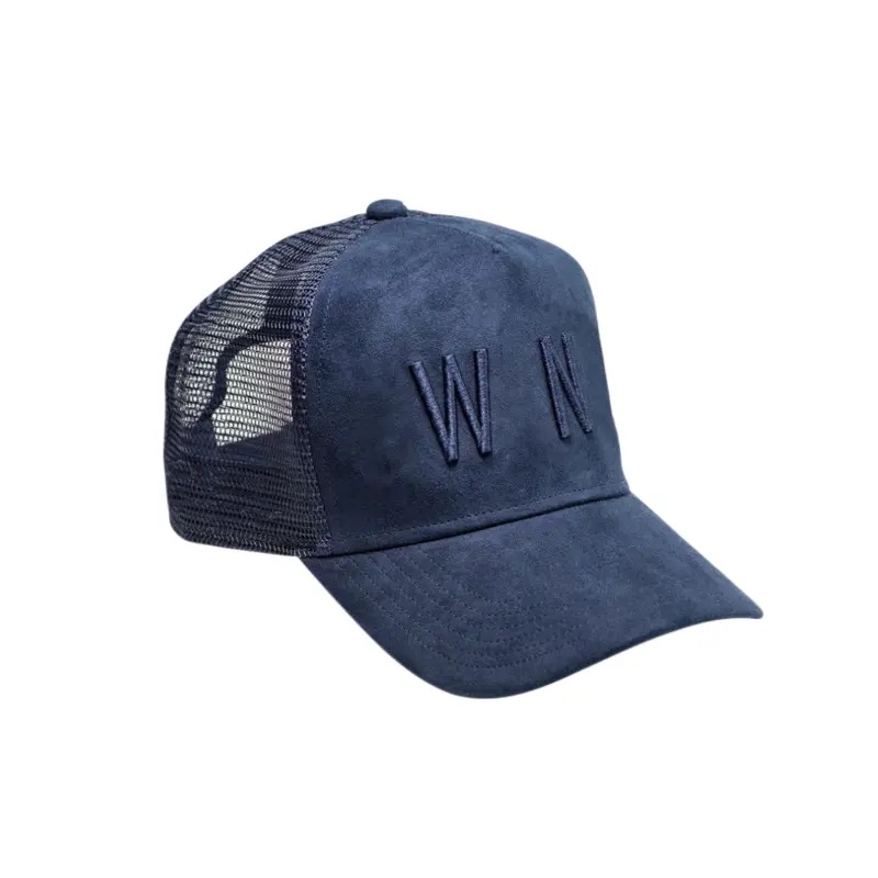 Factory personalizado 5 panel Velvet Mesh Trucker Cap Bordado 3D Logo de bordado Camionero Sombrero