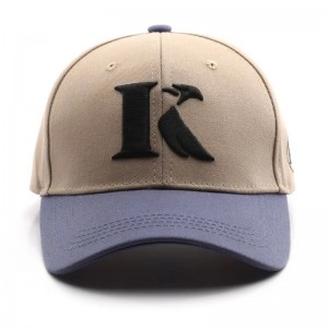 Luxury 3D bordado de 6 panel de pan de 6 paneles de béisbol con gorra de béisbol de dos tonos