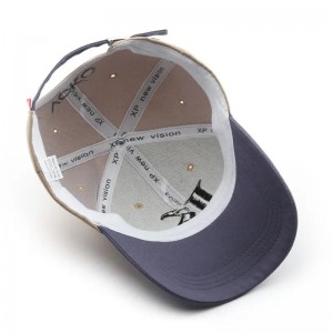 Luxury 3D bordado de 6 panel de pan de 6 paneles de béisbol con gorra de béisbol de dos tonos