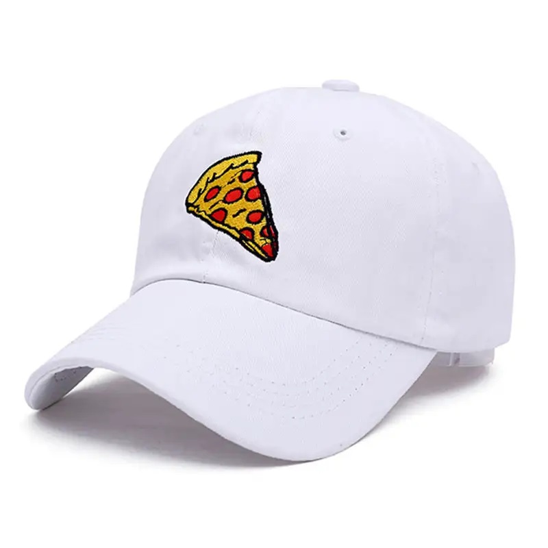 nuevo bordado de pizza para papá camionero de algodón para mujeres, tamaño de béisbol, talla de béisbol, deportes para el sol