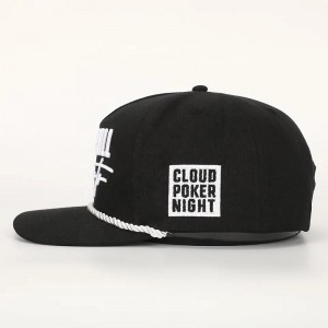 Bordado personalizado 5 panel de algodónnegro Rendimiento deportivo Dad Hist Hombres Mujeres Golf Gorras Capilla de béisbol de cuerda