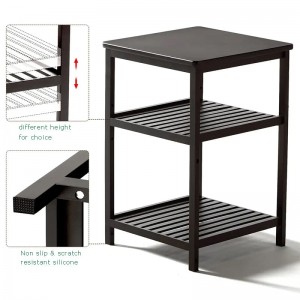 3niveles Mesa de madera de bambú Moderra denoche Moderna de lanoche