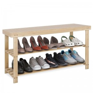 Banco de zapatillas de calzado de estante de almacenamiento de entrada del tercer piso