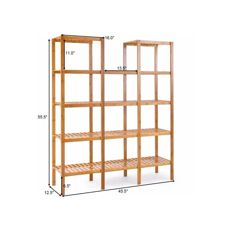 Estantería de estantería de soporte de planta de estante de utilidad personalizable de bambú
