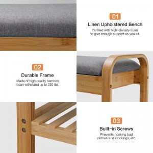 Corredor Display Estante del estante Organizador de almacenamiento de zapatillas Banco de zapatos de bambú de bambú