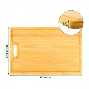 Tablero de corte de bambú con ritmo